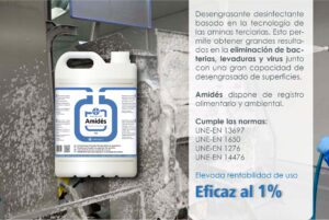 Amidés - Detergente desinfectante espumante en base aminas terciarias